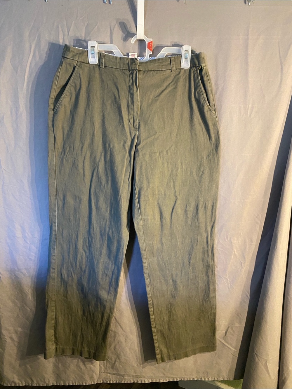 JM Collection Men's Olive Green Chinos